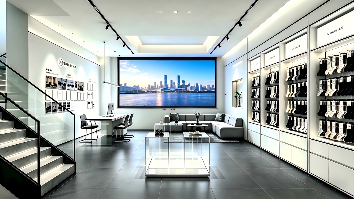 winjet socks product display and meeting space